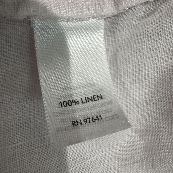 J Jill Shirt Women's Large Pink 100% Linen Button Front Long Sleeve Top Casual - Picture 7 of 8